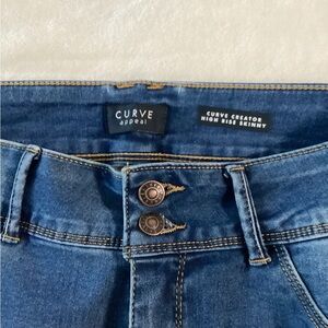 Curve Appeal Women's High Rise Skinny Jeans - Blue